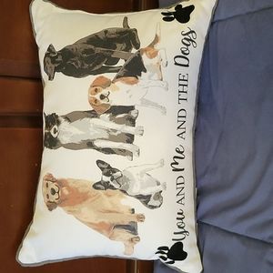Casaba You and Me and the dogs Throw Pillow